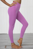 Light Purple Fashion Sexy Sportswear Skinny Patchwork Trousers