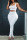 White Fashion Sexy adult Ma'am Patchwork Solid Two Piece Suits pencil Sleeveless Two Pieces
