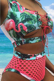 Black Fashion Sexy Spaghetti Strap Print Swimwears