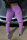 purple Elastic Fly Mid Solid Draped Hole Straight Pants Bottoms