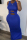 Blue Lightly cooked Tank Sleeveless O neck Sheath Floor-Length Solid Dresses
