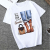 White Fashion Casual Daily O Neck Short Sleeve Regular Sleeve Regular Letter Character Tops