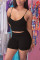 Black Fashion Sexy adult Ma'am Solid Two Piece Suits pencil Sleeveless Two Pieces