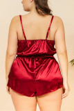 Red Sexy Fashion Plus Size Suspender Underwear Set