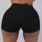 Black Elastic Fly High Solid Straight shorts Bottoms