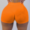 Orange  Elastic Fly High Solid Straight shorts Bottoms