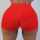 Red  Elastic Fly High Solid Straight shorts Bottoms