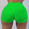 Green  Elastic Fly High Solid Straight shorts Bottoms