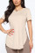 Khaki Fashion Casual O Neck Short Sleeve Regular Sleeve Regular Solid Tops