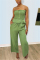 Green Fashion Casual adult Ma'am Solid Two Piece Suits Loose Sleeveless Two Pieces