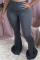 Dark Gray Fashion Casual Solid Plus Size Trousers