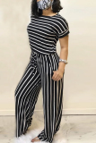 Grey Sexy Striped Print Stripe Plus Size