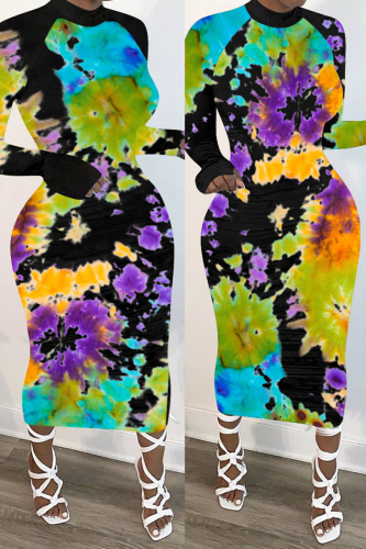 Black Milk. Fashion adult Ma'am Street Cap Sleeve Long Sleeves O neck Step Skirt Mid-Calf Print Dresses