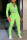 Green Casual Sportswear Long Sleeve Zipper Collar Regular Sleeve Short Patchwork Two Pieces