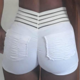 Black Fashion Sexy Sportswear Skinny Patchwork Solid Shorts