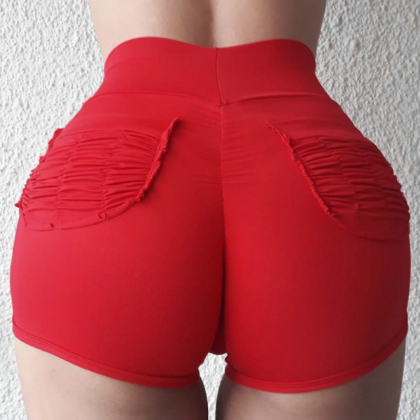 Red Fashion Sexy Sportswear Skinny Patchwork Solid Shorts