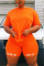 Orange Fashion Sexy adult Ma'am O Neck Print Two Piece Suits Plus Size