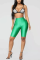 Fluorescent Green Fashion Casual Sportswear Skinny Solid Shorts