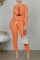 Orange venetian Fashion Casual adult Ma'am Patchwork Print Two Piece Suits pencil Long Sleeve Two Pieces