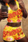 Orange Fashion Sexy adult Ma'am Letter Print Two Piece Suits Straight Sleeveless Two Pieces