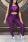 Black Fashion Active adult Ma'am Patchwork Solid Two Piece Suits pencil Sleeveless Two Pieces