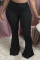 Black Fashion Casual Solid Plus Size Trousers