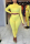 Yellow Milk Silk Fashion Sexy adult Ma'am Solid Two Piece Suits pencil Long Sleeve Two Pieces