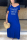 Deep Blue Fashion Casual Regular Sleeve Short Sleeve V Neck T-shirt Dress Floor Length Letter Print Dresses