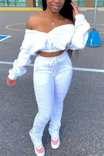 White venetian Fashion adult Ma'am OL Solid Two Piece Suits pencil Long Sleeve Two Pieces