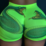 Green Fashion Sexy Skinny Print Shorts