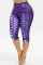 Purple Fashion Casual Print Plus Size Pants