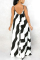 White Fashion Casual Plus Size Daily Spaghetti Strap Sleeveless Spaghetti Strap Sling Dress Floor Length Striped Dresses
