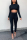 Black Fashion Active adult Ma'am Patchwork Solid Two Piece Suits pencil Long Sleeve Two Pieces