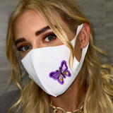 Light Blue Fashion Casual Print Face Protection