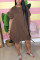 Black Casual Bubble sleeves Short Sleeves O neck Lantern skirt Knee-Length Solid Dresses