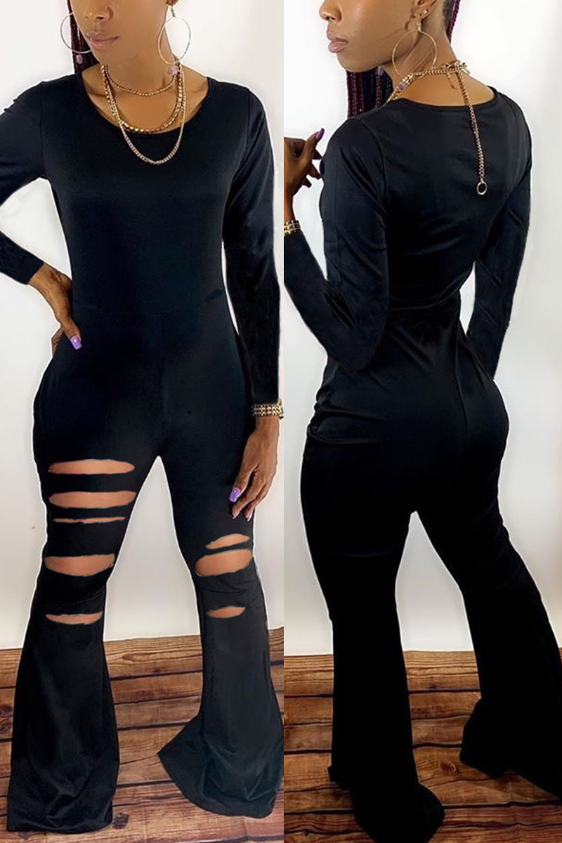 black long sleeve jumpsuit shorts