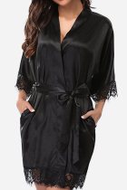 Black Sexy Fashion Loose Lace Nightdress