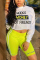 Yellow Casual Letter Print Solid Straight Long Sleeve Two Pieces