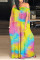 Yellow Fashion Casual Bateau Neck Sleeveless Off The Shoulder Print Plus Size Jumpsuits
