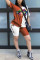 Green Blue Fashion Casual Short Sleeve O Neck Regular Sleeve Regular Patchwork Print Two Pieces