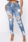 Deep Blue Fashion Casual Regular Solid Jeans