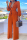 Orange Casual Button Solid Draped Knitting Long Sleeve V Neck Jumpsuits