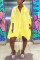 White Casual Shirt sleeves Long Sleeves Turndown Collar Straight Knee-Length Solid Dresses