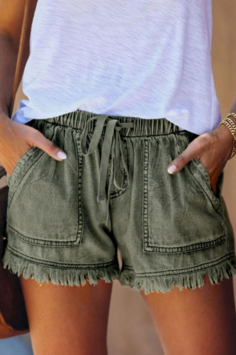 Green Fashion Casual Regular Solid Jeans