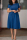 Blue Fashion Regular Sleeve Short Sleeve Peter Pan Collar Knee Length Solid Dresses