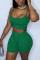 Green Fashion Street Solid Two Piece Suits Straight Sleeveless Two Pieces