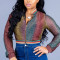 colour zipper Gradient Pure Long Sleeve Outerwear