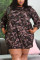 Camouflage Polyester Fashion adult Ma'am Lightly cooked O Neck Camouflage Plus Size 
