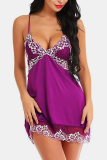 Purple Sexy Fashion Suspender Lace Nightdress