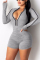 Blue Fashion Sexy Solid zipper Long Sleeve O Neck Jumpsuits